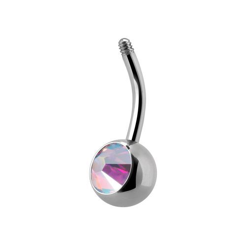 Surgical Steel Single Jewelled Belly Post