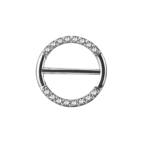 Surgical Steel Nipple Ring - Premium Zirconia