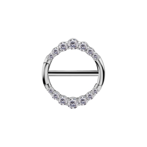 Surgical Steel Nipple Ring - Pointed Premium Zirconia