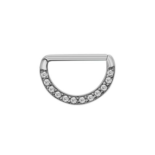 Surgical Steel Nipple Ring - Cubic Zirconia