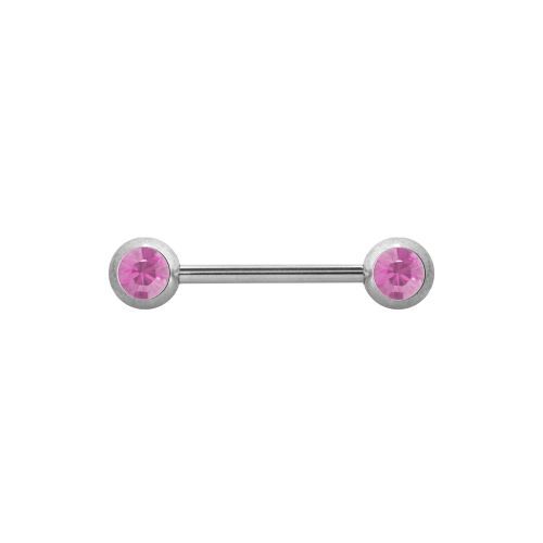 Surgical Steel Nipple Bar - Double Gem