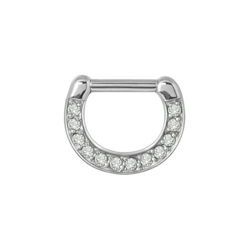 Surgical Steel Hinged Clicker - Cubic Zirconia