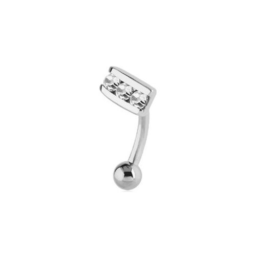Surgical Steel Eyebrow Bar - Gem Strip