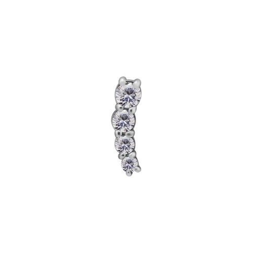 Nickel Free Cobalt Chrome Attachment for Threadless Labret - Premium Zirconia Ear Piece