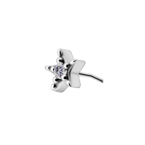 Nickel Free Cobalt Chrome Attachment for Threadless Labret - Star - Premium Zirconia