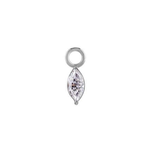 Nickel Free Cobalt Chrome Jewellery Charm - Marquise Premium Zirconia