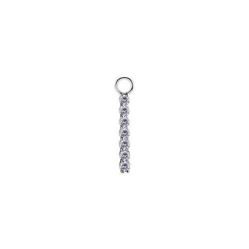 Nickel Free Cobalt Chrome Bar Jewellery Charm - Premium Zirconia