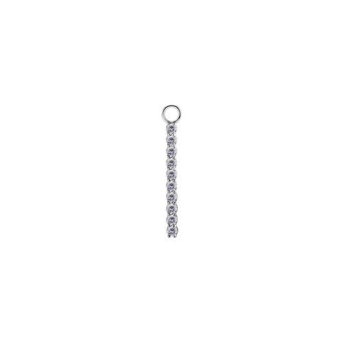 Nickel Free Cobalt Chrome Bar Jewellery Charm - 10 Stones Premium Zirconia