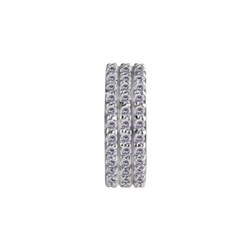 Nickel Free Cobalt Chrome Hinged Ring Triple Row - Premium Zirconia