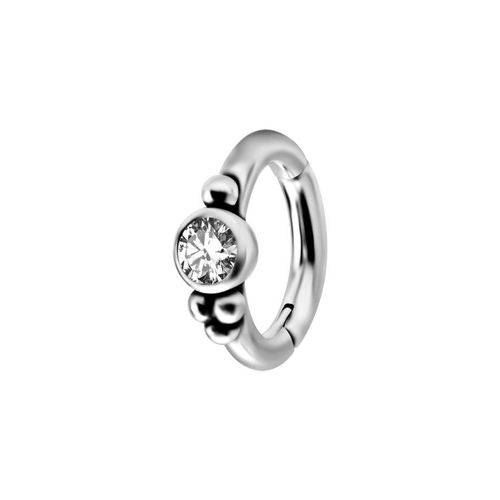 Nickel Free Cobalt Chrome Belly Ring - Cupset Premium Zirconia 14 Gauge - 10mm