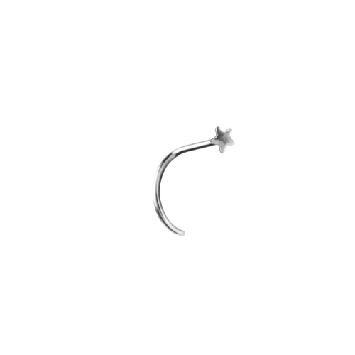 Surgical Steel Pigtail Nose Stud - Star