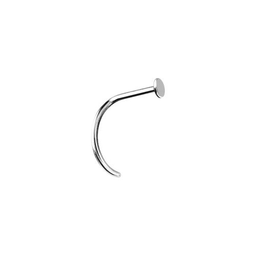 Surgical Steel Pigtail Nose Stud - Plain 2mm Disc