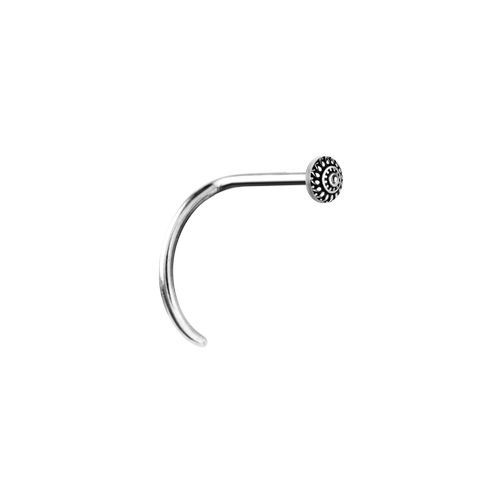 Surgical Steel Pigtail Nose Stud - Intricate Flower