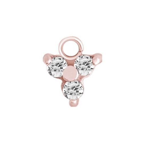 Rose Gold Steel Trinity Charm - Cubic Zirconia
