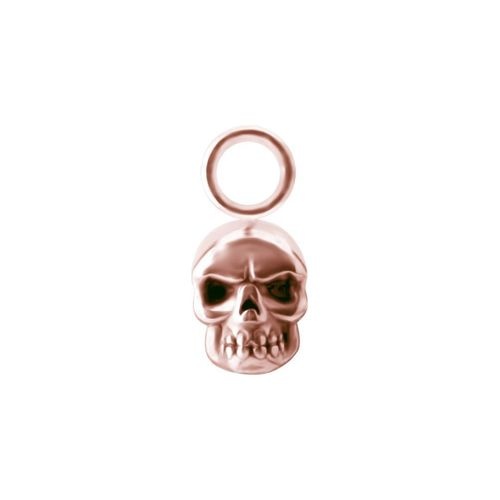 Rose Gold Steel Skull Charm