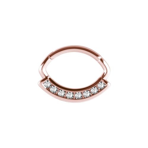 Rose Gold Steel Septum Ring - Premium Zirconia 16 Gauge - 6mm