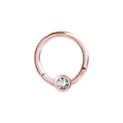 Rose Gold Nickel Free Cobalt Chrome Hinged Ring - 3mm Disc