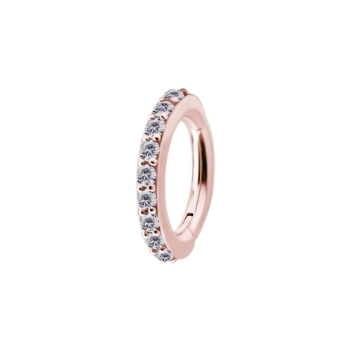 Rose Gold Nickel Free Cobalt Chrome Belly Ring - Premium Zirconia