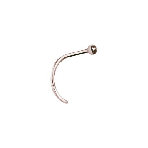 Rose Gold Steel Pigtail Nose Stud - Ball
