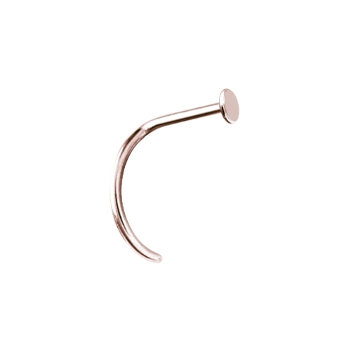 Rose Gold Steel Pigtail Nose Stud - Flat - 2mm
