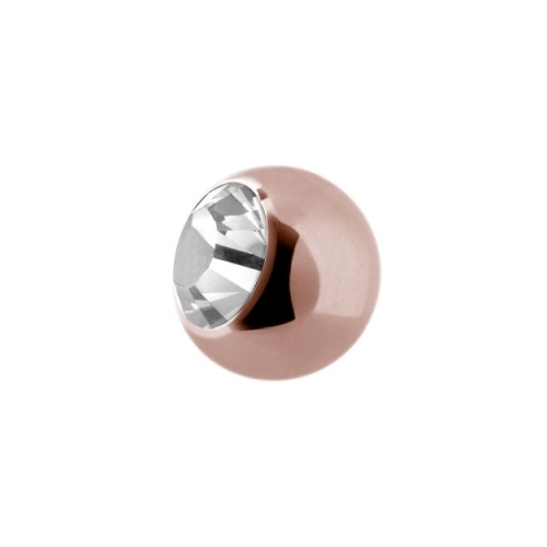 Rose Gold Steel Jewelled Ball 14 Gauge - 5mm