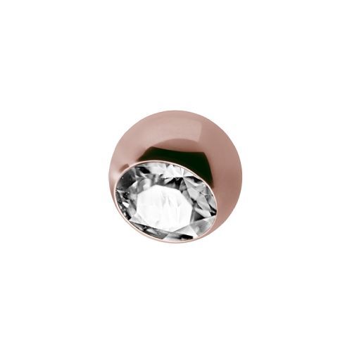 Rose Gold Titanium Jewelled Ball Attachment