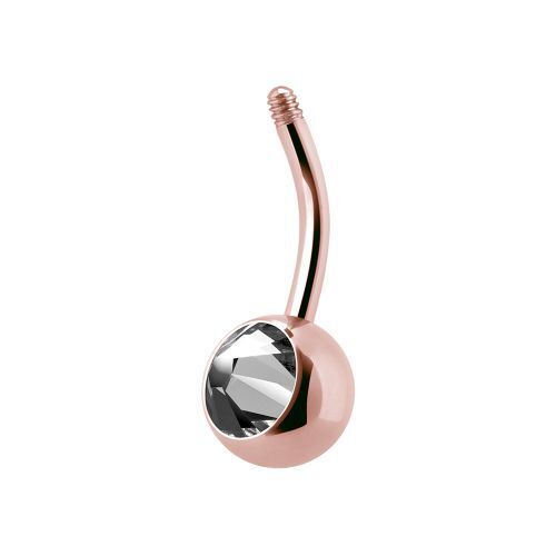 Rose Gold Titanium Single mini Jewelled Belly Post