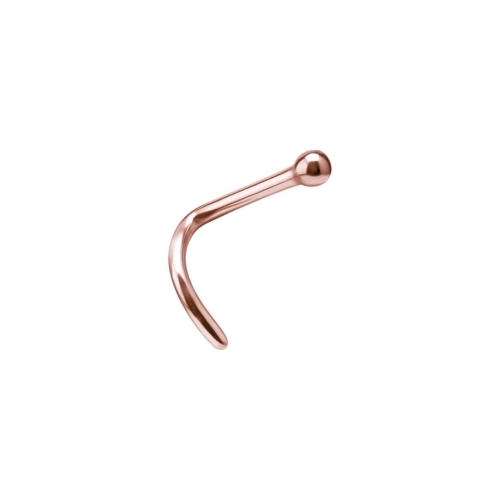 Rose Gold Titanium Pigtail Nose Stud - Ball - 2mm