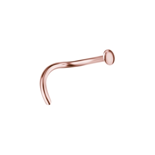 Rose Gold Titanium Pigtail Nose Stud Dome - 2mm