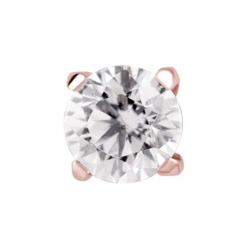 Rose Gold Titanium - Round Premium Zirconia (Type R) Internal Thread Labret Attachment