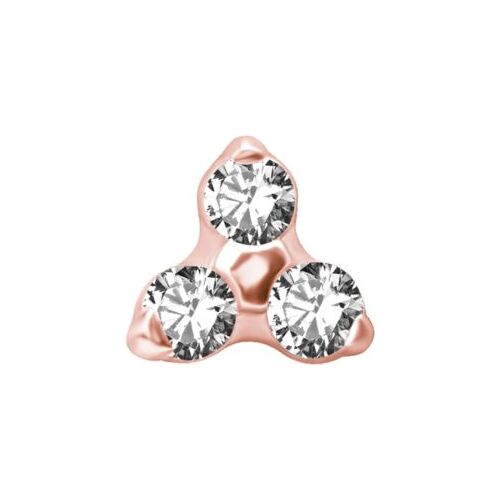 Rose Gold Titanium - Premium Zirconia - Trinity (Type R) Internal Thread Labret Attachment