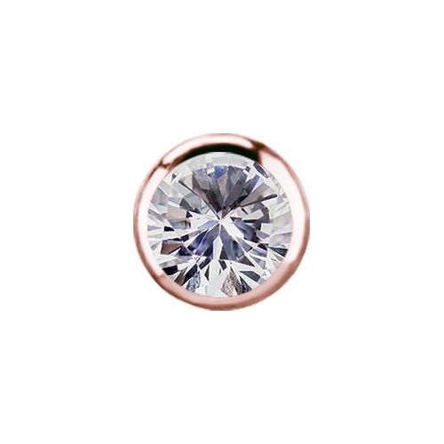 Rose Gold Titanium - Premium Zirconia - Trinity (Type R) Internal Thread Labret Attachment