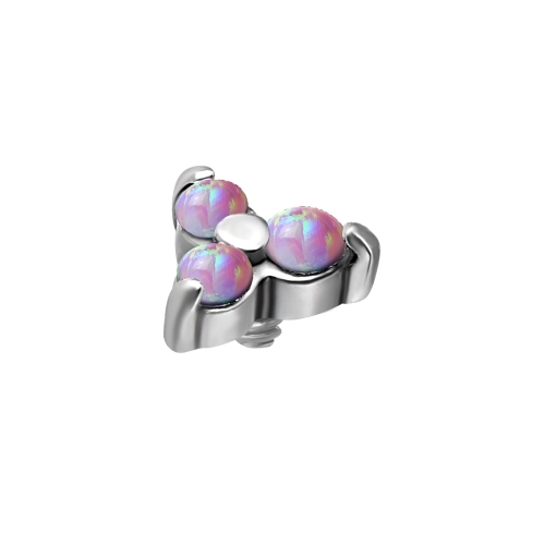 Surgical Steel Attachment for (Type S) Internal Thread Labret - Trinity - Lab Created Opal