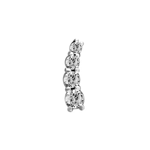 Surgical Steel Attachment for (Type S) Internal Thread Labret - Premium Zirconia Ear Piece