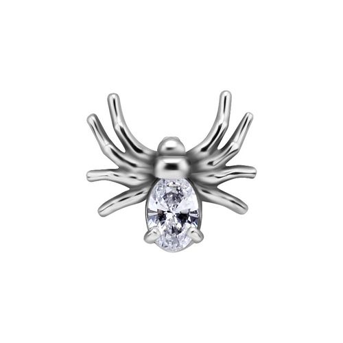 Surgical Steel Attachment for (Type S) Internal Thread Labret - Premium Zirconia - Spider - 6.5mm