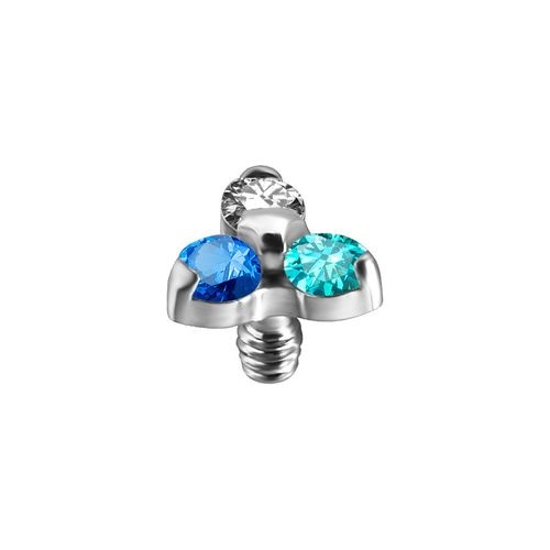 Surgical Steel Attachment for (Type S) Internal Thread Labret - Premium Zirconia Trinity