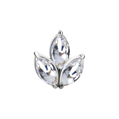 Surgical Steel Attachment for (Type S) Internal Thread Labret - Premium Zirconia - Marquise Cluster