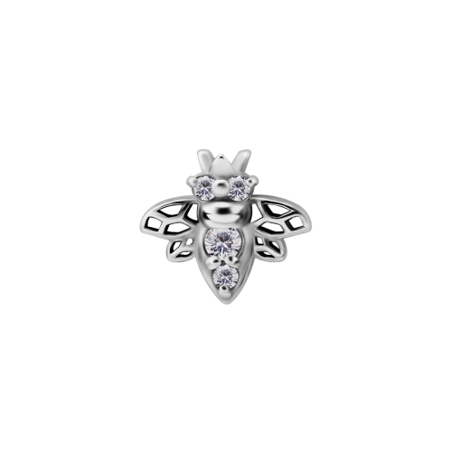 Surgical Steel Attachment for (Type S) Internal Thread Labret - Bee Cubic Zirconia - 7mm