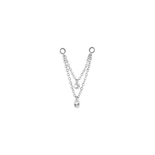 Surgical Steel Connecting Chains for Hinged Rings 3cm Long - Premium Zirconia