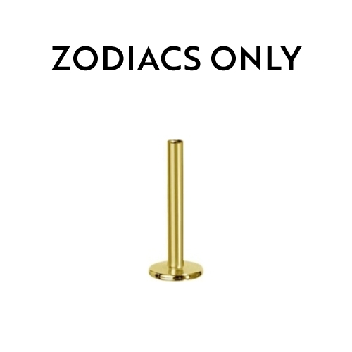 Gold Titanium - 18 Gauge - 10mm (Type Z) Internal Thread Flat Back Labret Post
