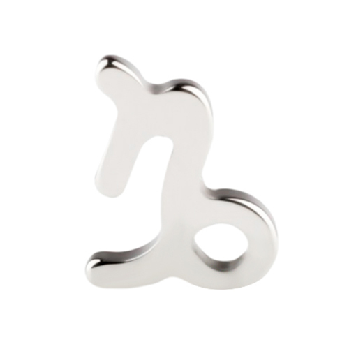 Titanium Internal Thread Flat Back Labret - Capricorn