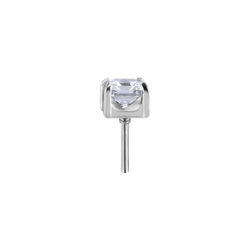 Titanium - Square Premium Zirconia (Type-R) Internal Thread Labret Attachment