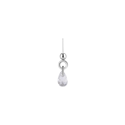 Titanium Floating Helix, Vertical Helix & Contraconch  Attachment for Threadless Labret - Tear Drop Premium Zirconia - 3.5mm