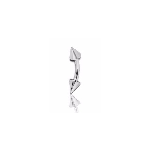 Titanium Eyebrow Bar with Spikes