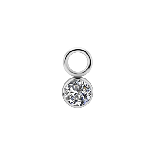 Titanium Round Cluster Charm - Premium Zirconia - 4mm