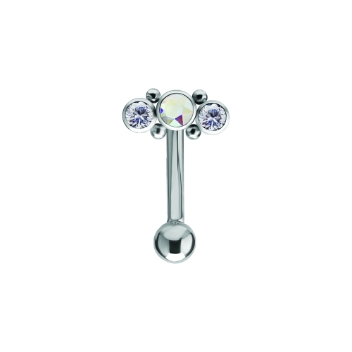 Titanium Internal Thread Rook Bar - Premium Zirconia Tri Cluster