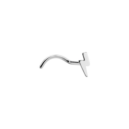 Titanium Pigtail Nose Stud - Lightning Bolt