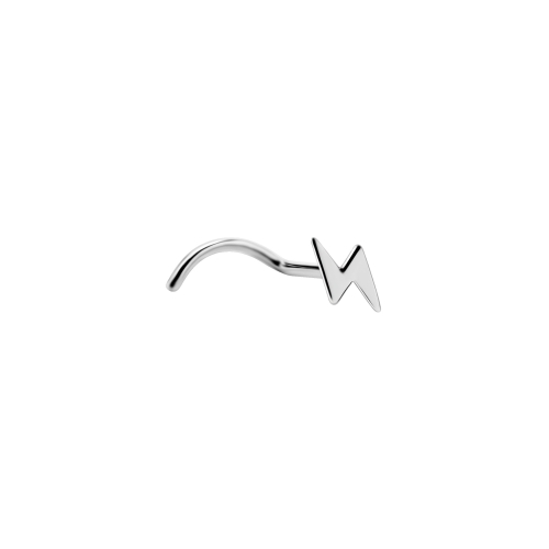 Titanium Pigtail Nose Stud - Lightning Flash