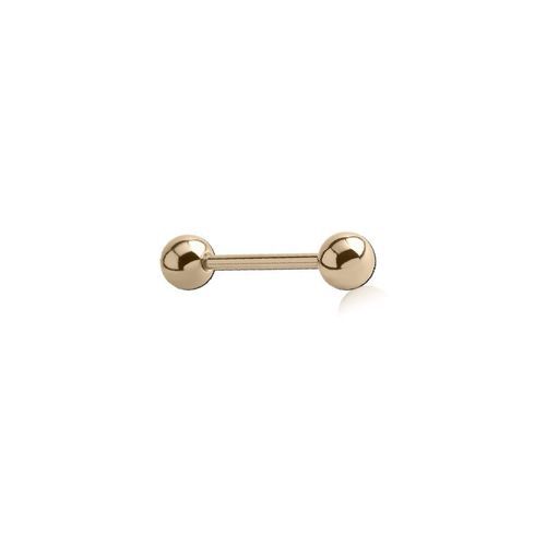 Zircon Gold Titanium Nipple Bar 14 Gauge